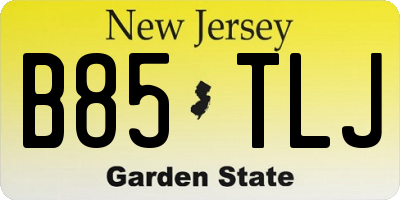 NJ license plate B85TLJ