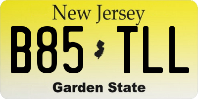 NJ license plate B85TLL