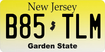 NJ license plate B85TLM
