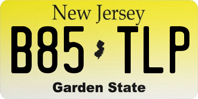 NJ license plate B85TLP
