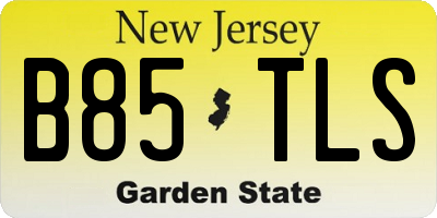 NJ license plate B85TLS