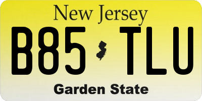 NJ license plate B85TLU