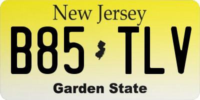 NJ license plate B85TLV