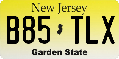 NJ license plate B85TLX