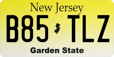 NJ license plate B85TLZ