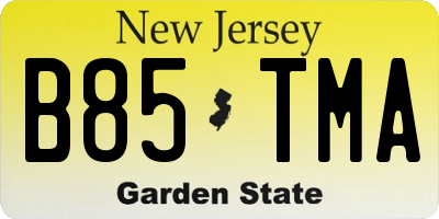 NJ license plate B85TMA