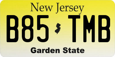 NJ license plate B85TMB