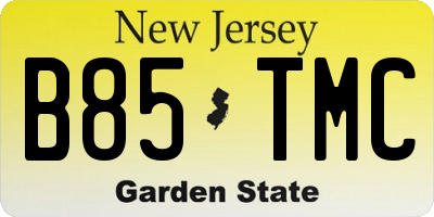 NJ license plate B85TMC