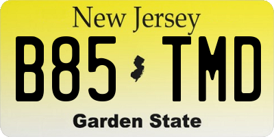 NJ license plate B85TMD