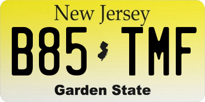 NJ license plate B85TMF