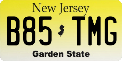 NJ license plate B85TMG