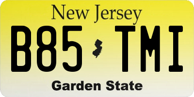 NJ license plate B85TMI
