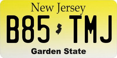 NJ license plate B85TMJ