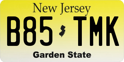 NJ license plate B85TMK
