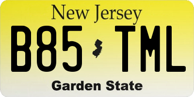 NJ license plate B85TML