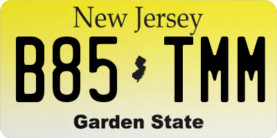 NJ license plate B85TMM
