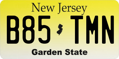 NJ license plate B85TMN