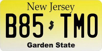 NJ license plate B85TMO