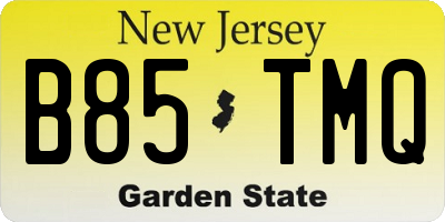 NJ license plate B85TMQ