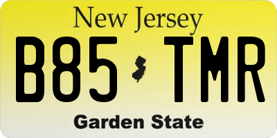 NJ license plate B85TMR