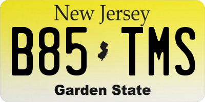 NJ license plate B85TMS