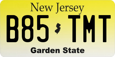NJ license plate B85TMT