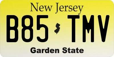 NJ license plate B85TMV