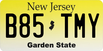 NJ license plate B85TMY