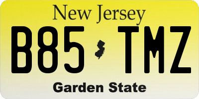 NJ license plate B85TMZ