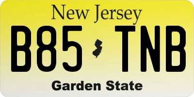 NJ license plate B85TNB