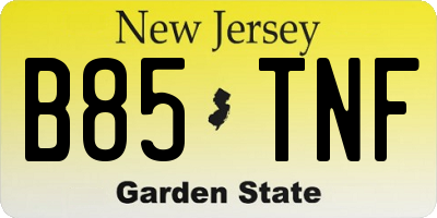 NJ license plate B85TNF