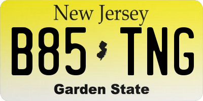 NJ license plate B85TNG