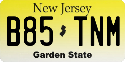 NJ license plate B85TNM