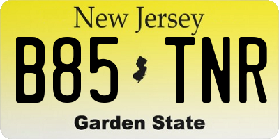 NJ license plate B85TNR