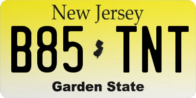 NJ license plate B85TNT