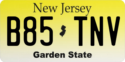NJ license plate B85TNV