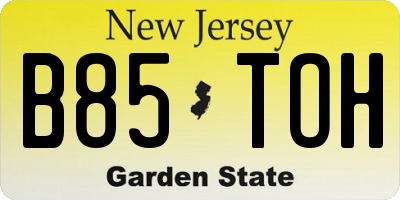 NJ license plate B85TOH