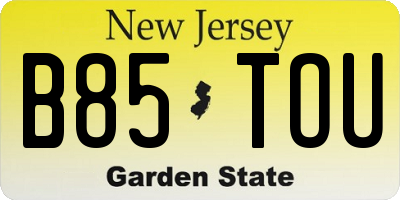 NJ license plate B85TOU