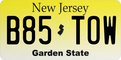 NJ license plate B85TOW