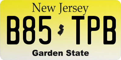 NJ license plate B85TPB