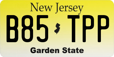NJ license plate B85TPP