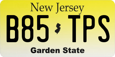 NJ license plate B85TPS