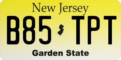 NJ license plate B85TPT