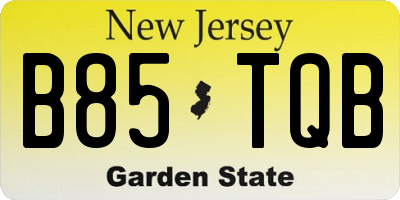 NJ license plate B85TQB
