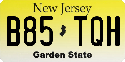 NJ license plate B85TQH