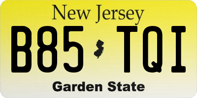 NJ license plate B85TQI