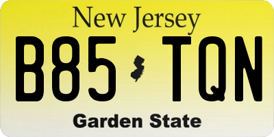 NJ license plate B85TQN