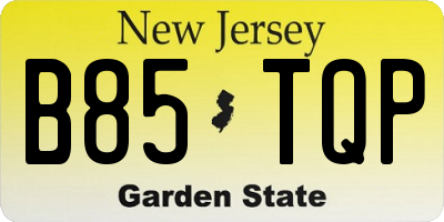 NJ license plate B85TQP