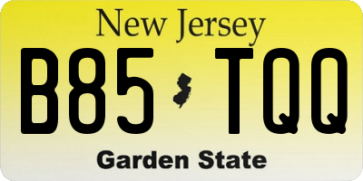 NJ license plate B85TQQ