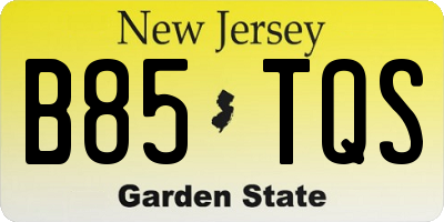 NJ license plate B85TQS